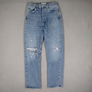 Agolde 90's Mid Rise Loose Fit Distressed Jeans Light Wash Organic Cotton A154B